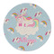 Rainbows and Unicorns Round Linen Placemats - FRONT (Single Sided)