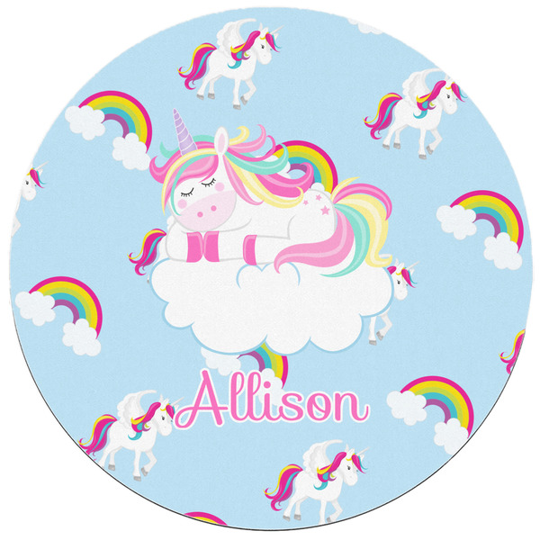 Rainbows and Unicorns Round Mousepad - APPROVAL