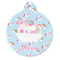 Rainbows and Unicorns Round Pet ID Tag - Large - Front