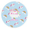 Rainbows and Unicorns Round Stone Trivet (Personalized)