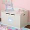 Rainbows and Unicorns Round Wall Decal on Toy Chest