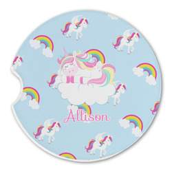 Rainbows and Unicorns Sandstone Car Coaster - Single (Personalized)