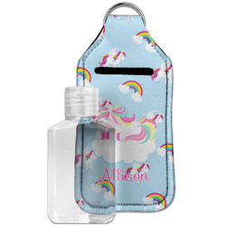 Rainbows and Unicorns Hand Sanitizer & Keychain Holder - Large (Personalized)