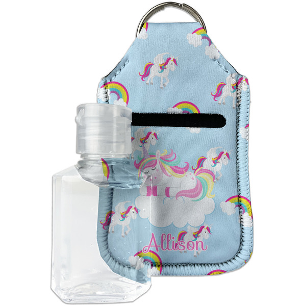 Custom Rainbows and Unicorns Hand Sanitizer & Keychain Holder - Small (Personalized)