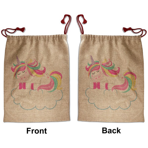 Rainbows and Unicorns Santa Bag - Front and Back