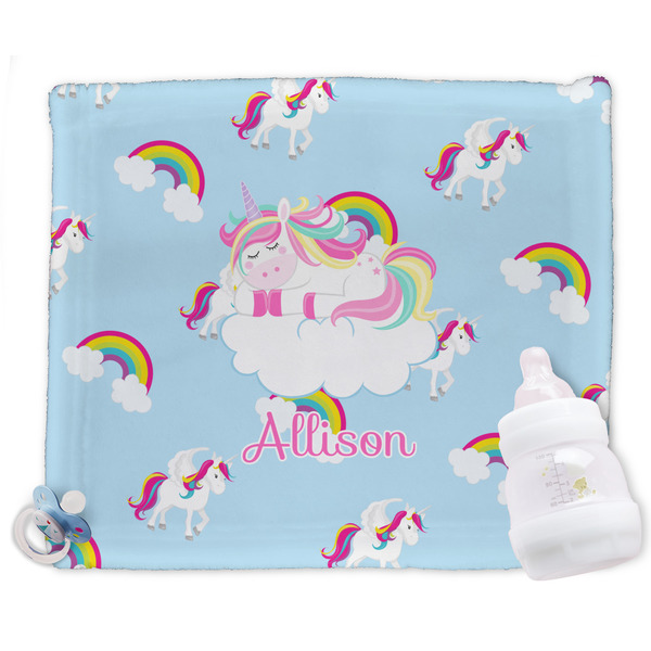 Custom Rainbows and Unicorns Security Blanket - Single Sided (Personalized)
