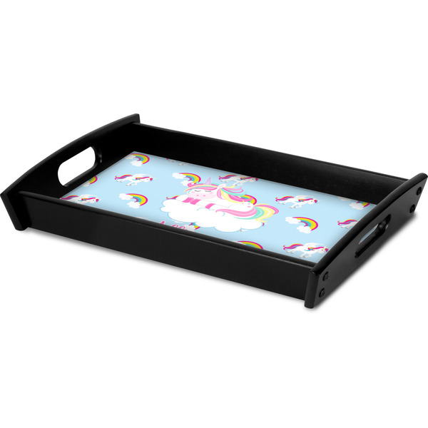 Rainbows and Unicorns Serving Tray Black - Corner