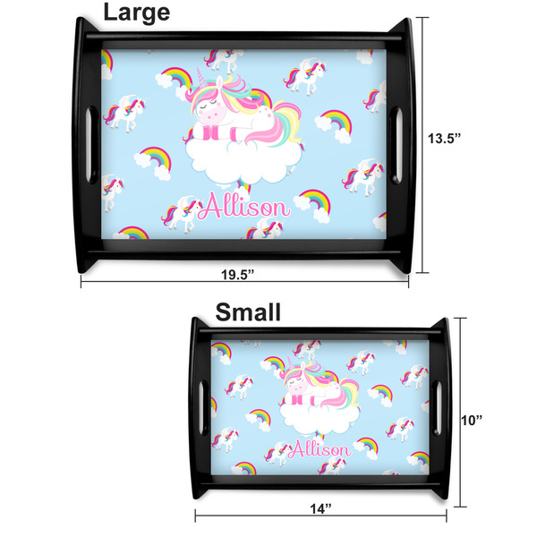 Rainbows and Unicorns Serving Tray Black Sizes