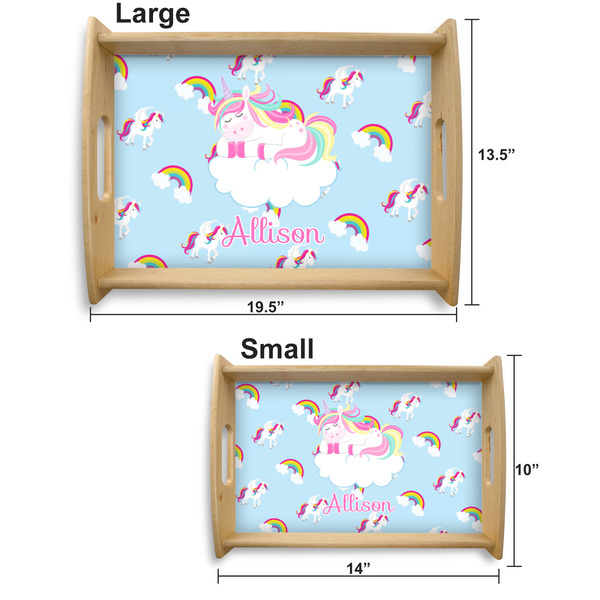 Rainbows and Unicorns Serving Tray Wood Sizes