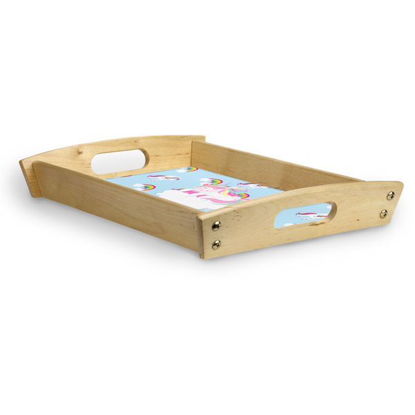 Rainbows and Unicorns Serving Tray Wood Small - Corner