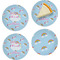 Rainbows and Unicorns Set of 4 Glass Appetizer / Dessert Plate 8" (Personalized)