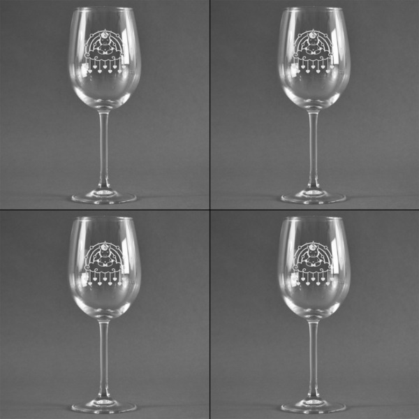 Rainbows and Unicorns Set of Four Personalized Wineglasses (Approval)