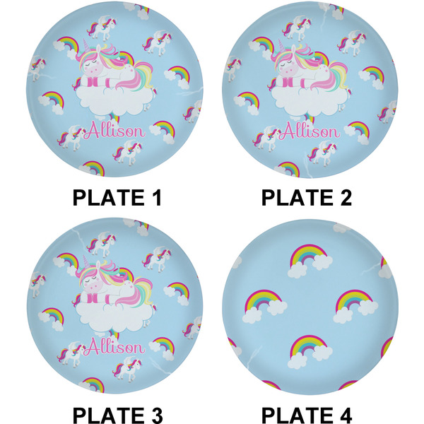 Rainbows and Unicorns Set of Lunch / Dinner Plates (Approval)
