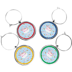Rainbows and Unicorns Wine Charms (Set of 4) (Personalized)