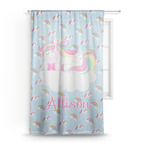 Rainbows and Unicorns Sheer Curtain - 50"x84" (Personalized)