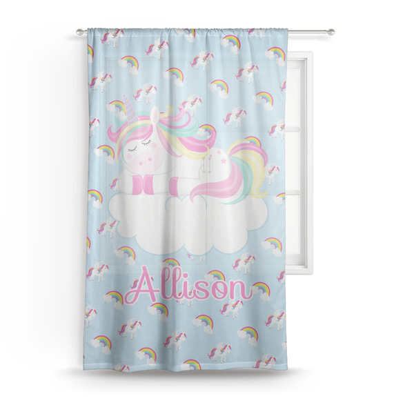 Custom Rainbows and Unicorns Sheer Curtain - 50"x84" (Personalized)