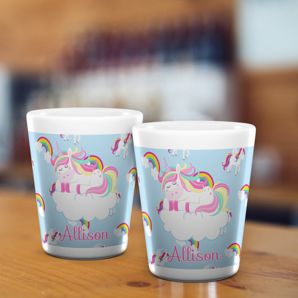 Rainbows and Unicorns Shot Glass - White - LIFESTYLE