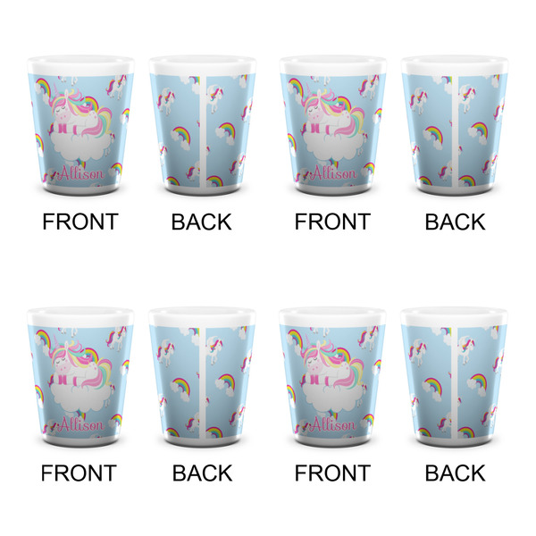 Rainbows and Unicorns Shot Glass - White - Set of 4 - APPROVAL