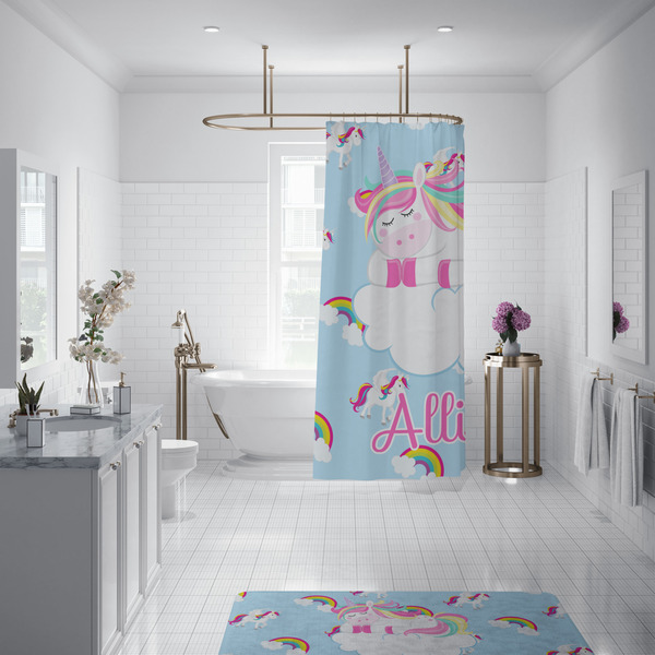Rainbows and Unicorns Shower Curtain - Custom Size