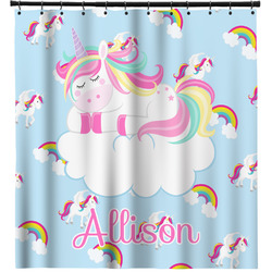 Rainbows and Unicorns Shower Curtain (Personalized)
