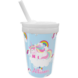 Rainbows and Unicorns Sippy Cup with Straw (Personalized)
