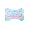 Rainbows and Unicorns Bone Shaped Dog Food Mat (Small) (Personalized)
