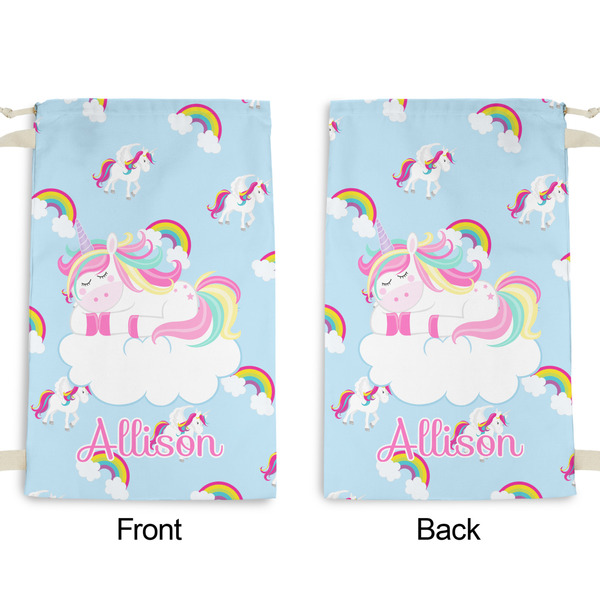 Rainbows and Unicorns Small Laundry Bag - Front & Back View