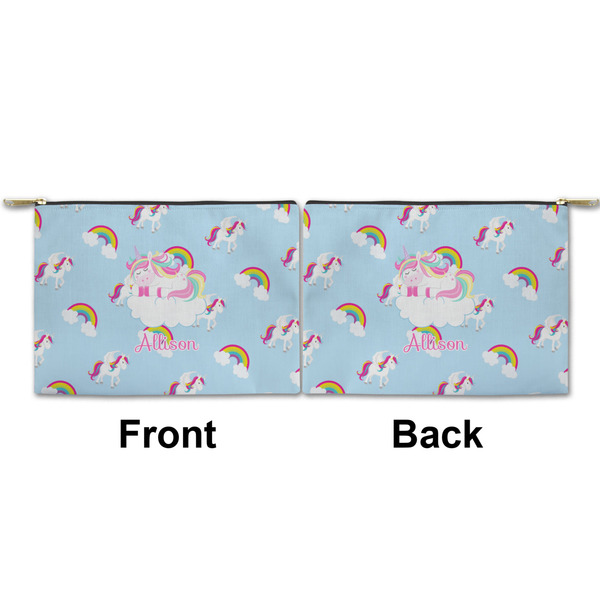 Rainbows and Unicorns Small Zipper Pouch Approval (Front and Back)