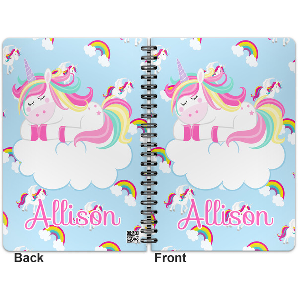 Rainbows and Unicorns Spiral Journal 7 x 10 - Apvl
