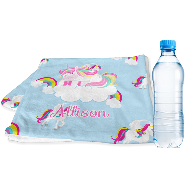 Custom Rainbows and Unicorns Sports & Fitness Towel w/ Name or Text