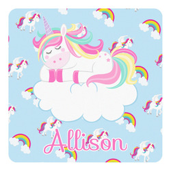 Rainbows and Unicorns Square Decal - Medium w/ Name or Text