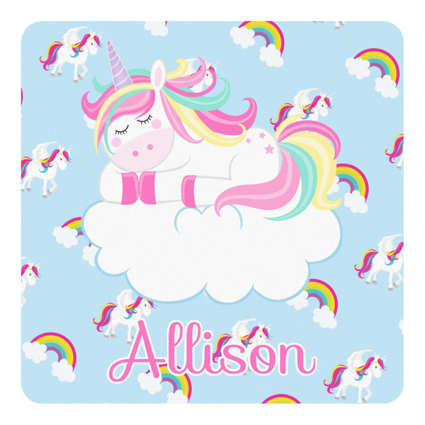 Custom Rainbows and Unicorns Square Decal (Personalized)