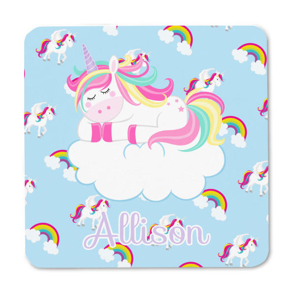 Rainbows and Unicorns Square Fridge Magnet - FRONT