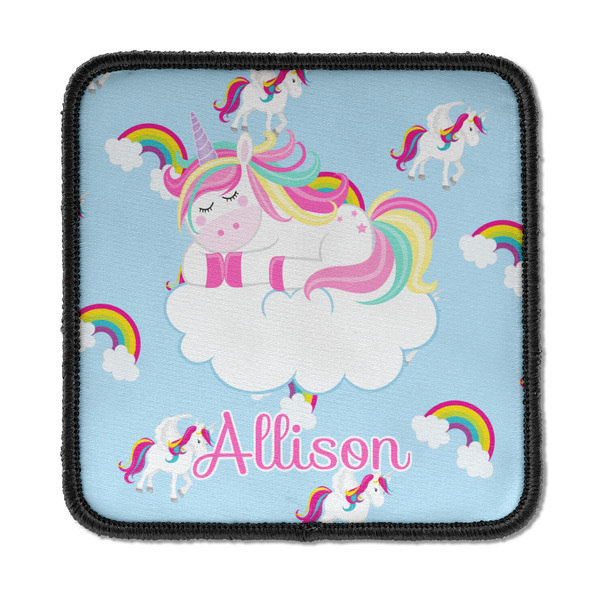Custom Rainbows and Unicorns Iron On Square Patch w/ Name or Text
