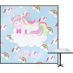 Rainbows and Unicorns Square Table Top - 30" w/ Name or Text