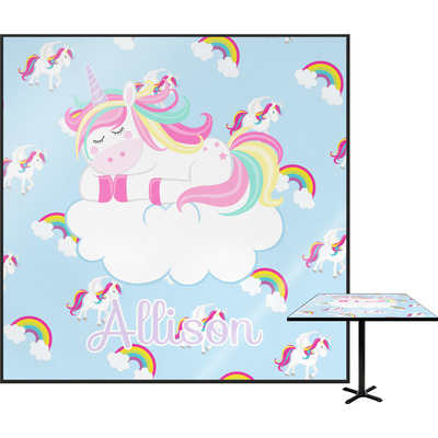 Rainbows and Unicorns Square Table Top (Personalized)