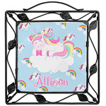 Rainbows and Unicorns Square Trivet w/ Name or Text