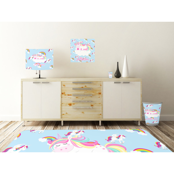 Rainbows and Unicorns Square Wall Decal Wooden Desk