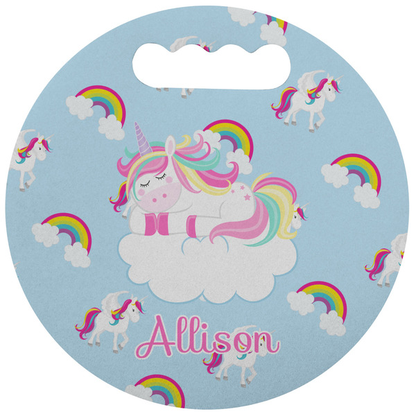 Custom Rainbows and Unicorns Stadium Cushion (Round) (Personalized)