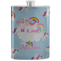 Rainbows and Unicorns Stainless Steel Flask w/ Name or Text