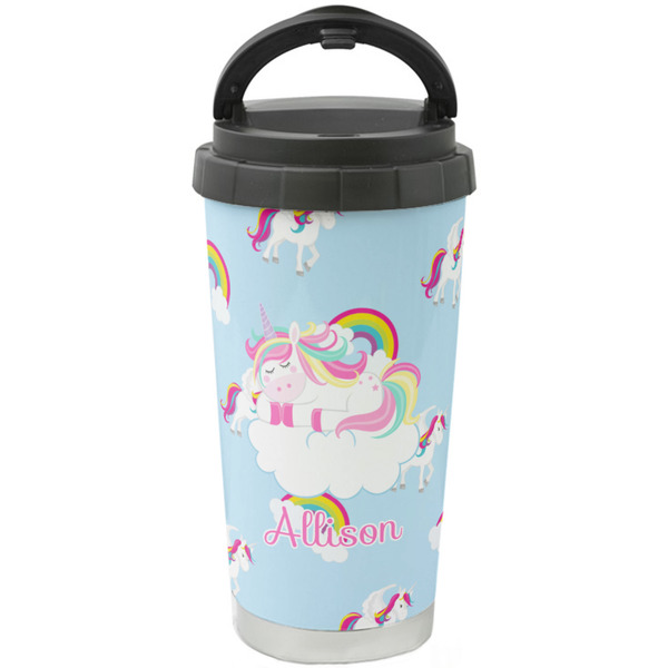 Custom Rainbows and Unicorns Stainless Steel Coffee Tumbler (Personalized)