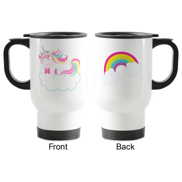 Rainbows and Unicorns Stainless Steel Travel Mug with Handle - Apvl