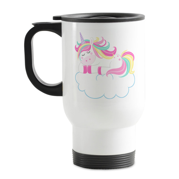 Custom Rainbows and Unicorns Stainless Steel Travel Mug with Handle