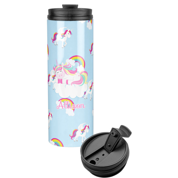 Custom Rainbows and Unicorns Stainless Steel Skinny Tumbler - 16 oz (Personalized)