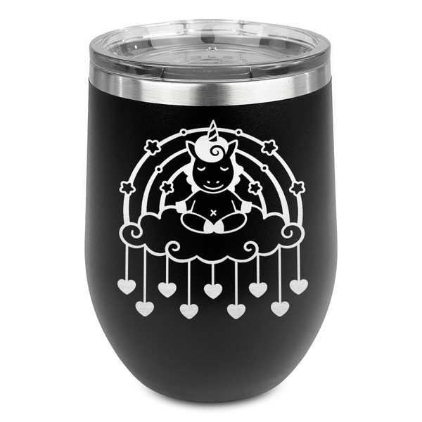 Custom Rainbows and Unicorns Stemless Stainless Steel Wine Tumbler
