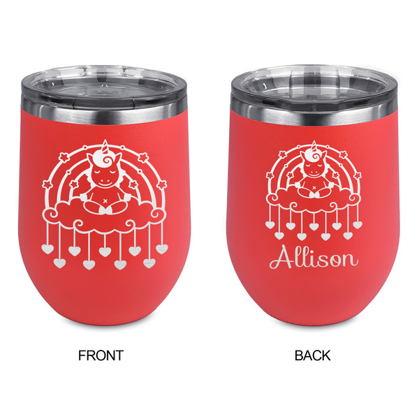 Rainbows and Unicorns Stainless Wine Tumblers - Coral - Double Sided - Approval