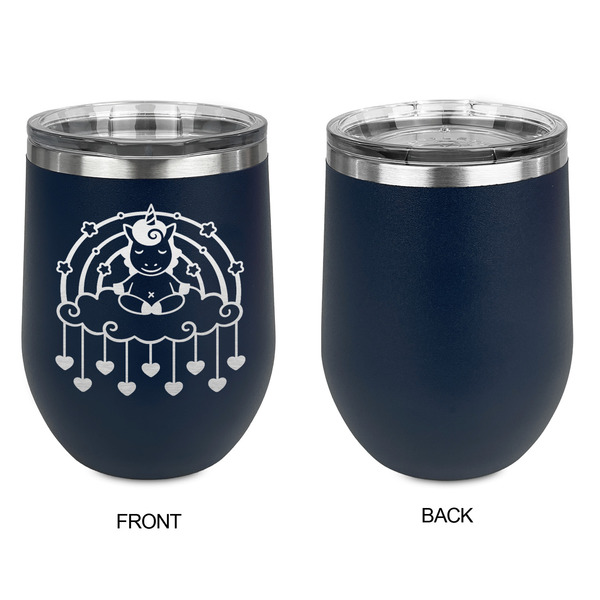 Rainbows and Unicorns Stainless Wine Tumblers - Navy - Single Sided - Approval