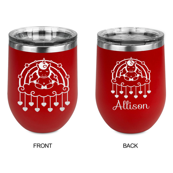 Rainbows and Unicorns Stainless Wine Tumblers - Red - Double Sided - Approval