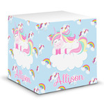 Rainbows and Unicorns Sticky Note Cube w/ Name or Text