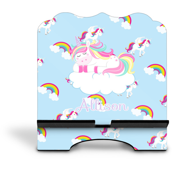 Rainbows and Unicorns Stylized Tablet Stand - Front without iPad